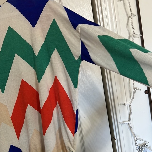 Yahada Oversized Boutique Top ZigZag Colorful Blouse Tops Size Small - Picture 5 of 6